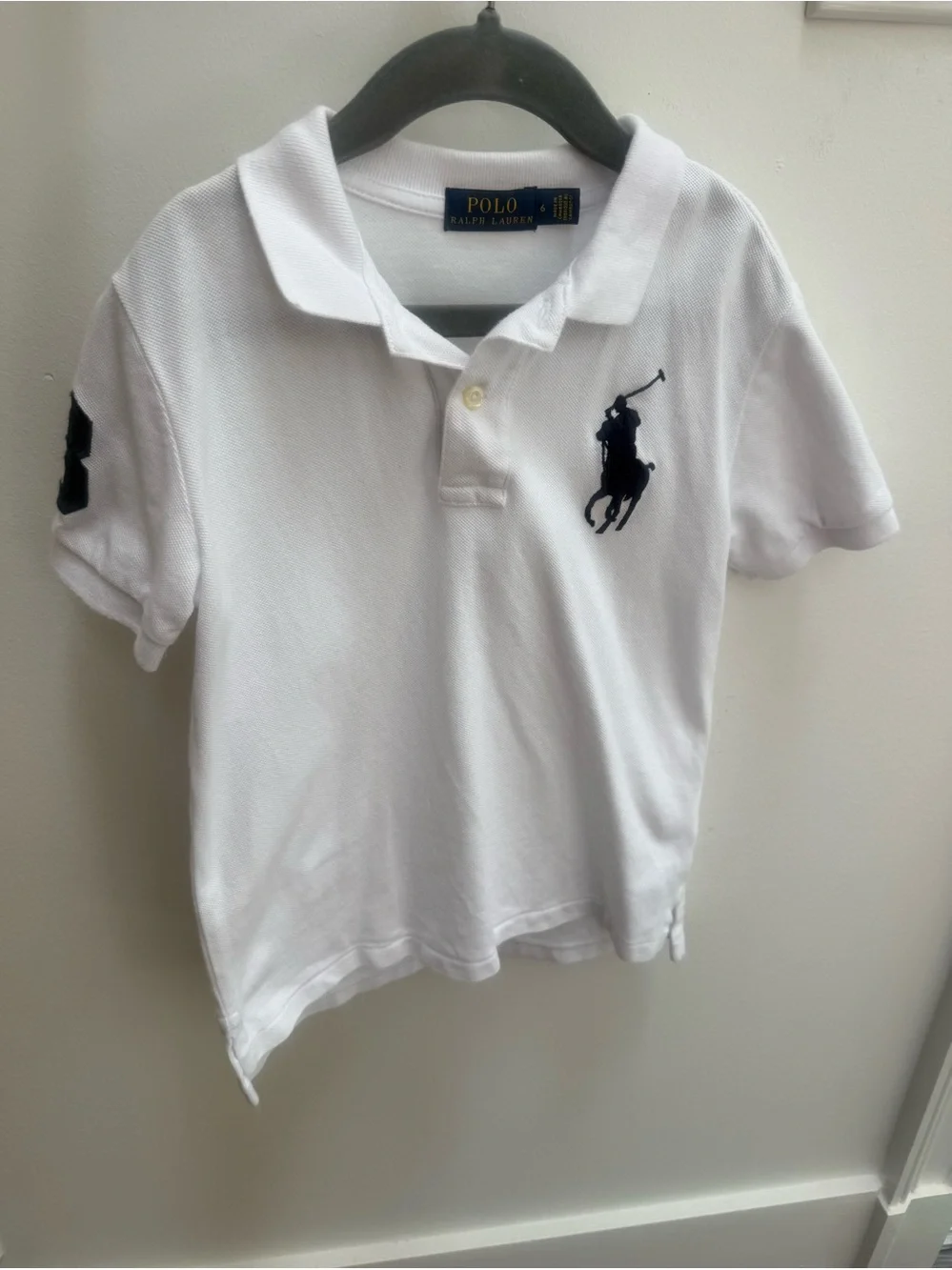Polo by Ralph Lauren White Short-Sleeve Polo with Navy Pony